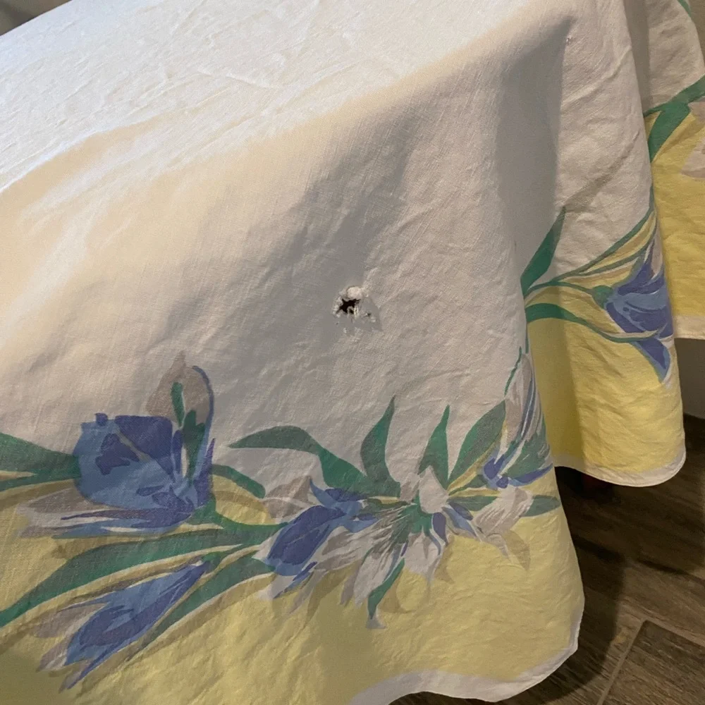 Vintage 4”/3.8” Table Cloth 🍃🌼🍃 Beautiful!